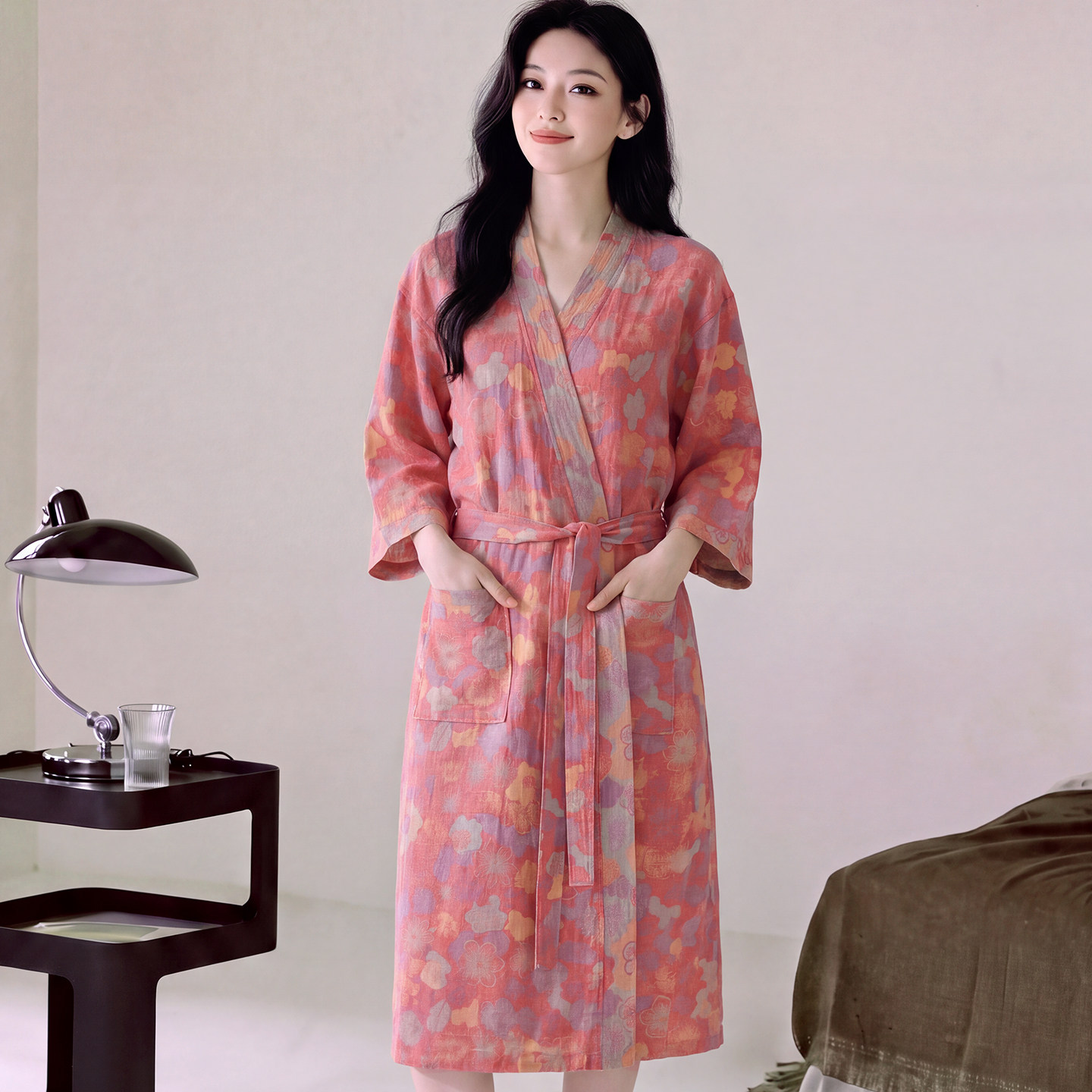 26年新款纯棉棉纱睡衣家居服睡袍图片