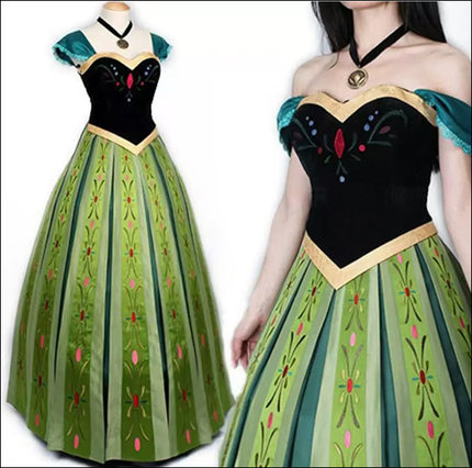 外贸万圣节冰雪奇缘2经典安娜cosplay化妆舞会舞台表演成人礼服装