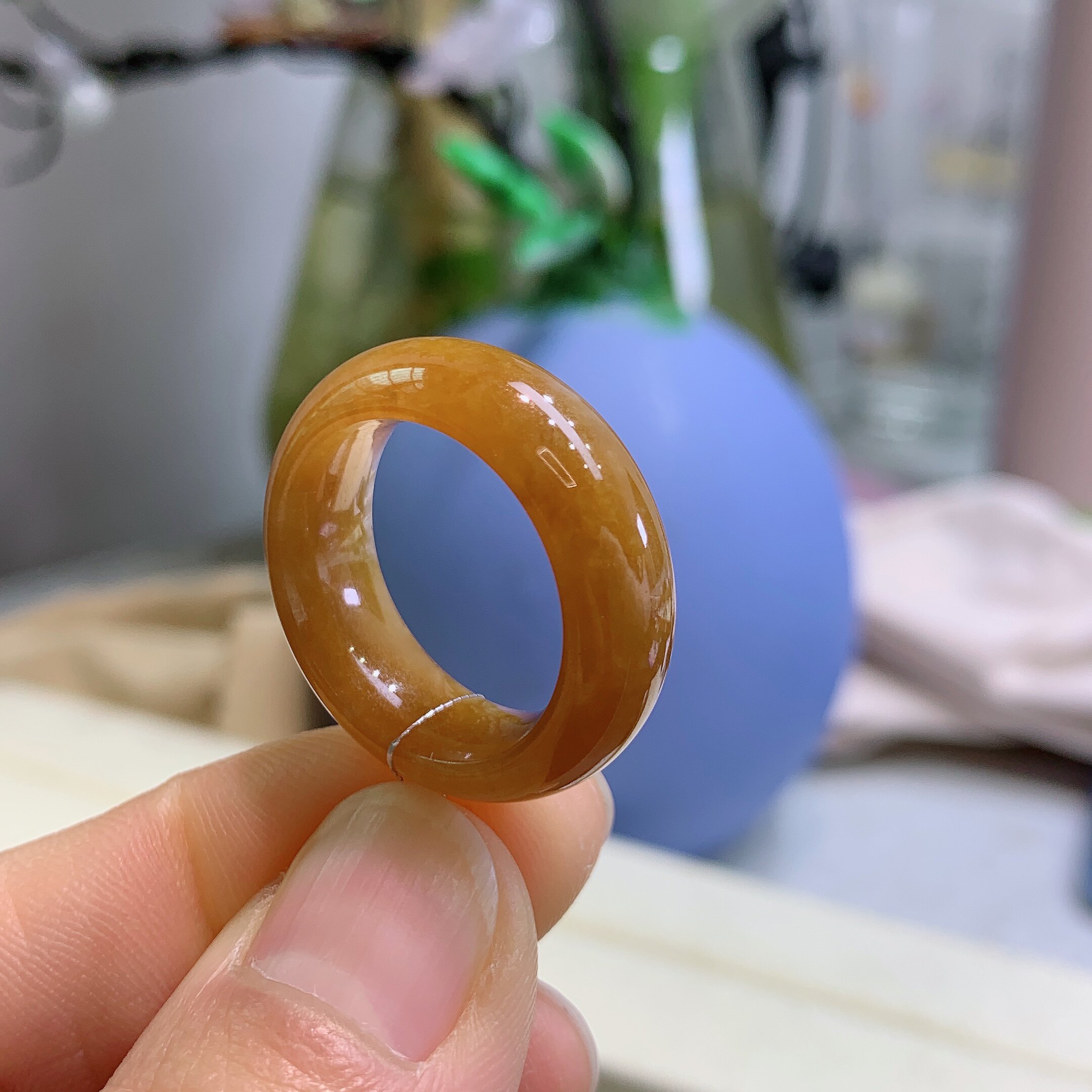 16圈口缅甸天然翡翠a货冰润满红翡戒指