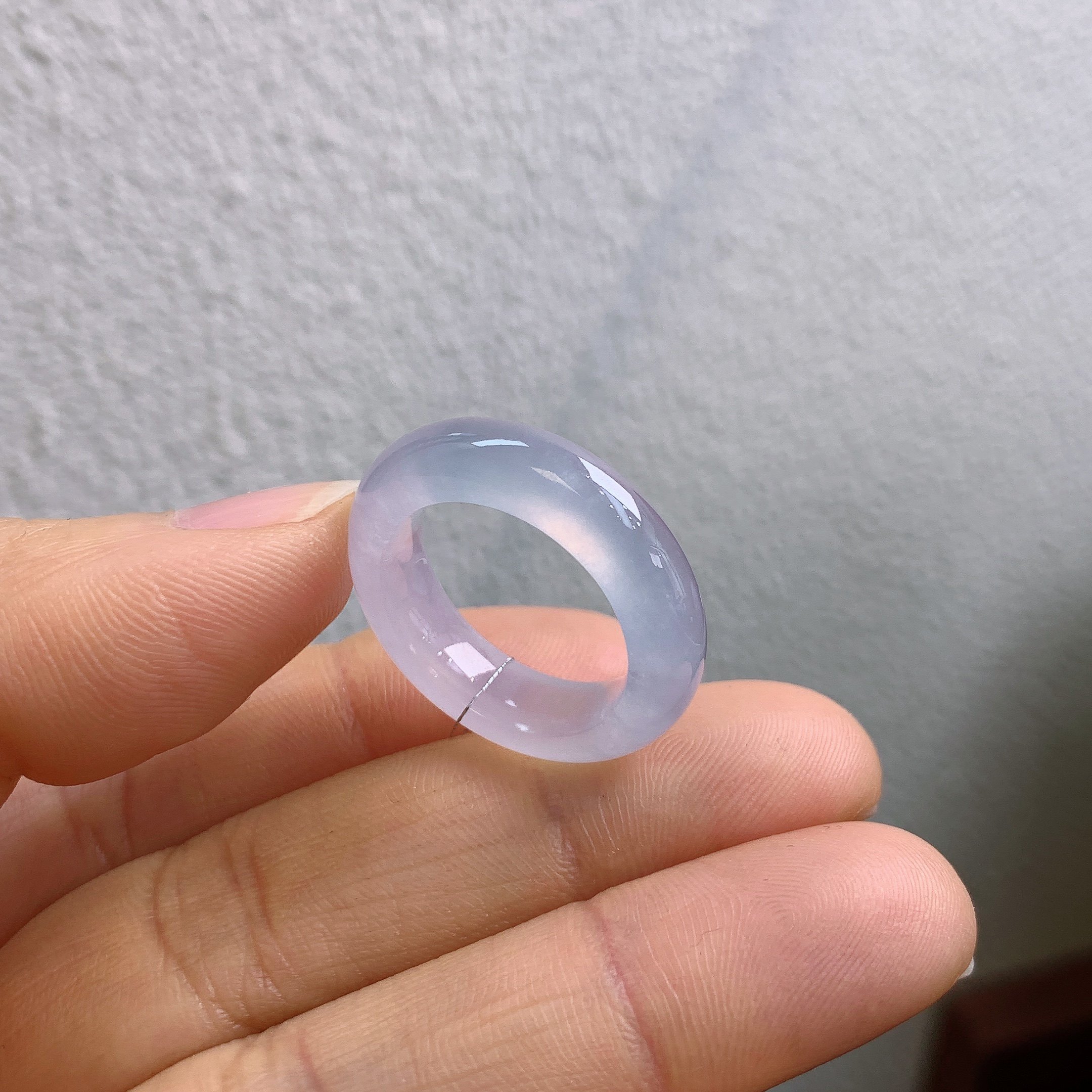 14-15圈口缅甸天然翡翠A货冰紫罗兰戒指A727#