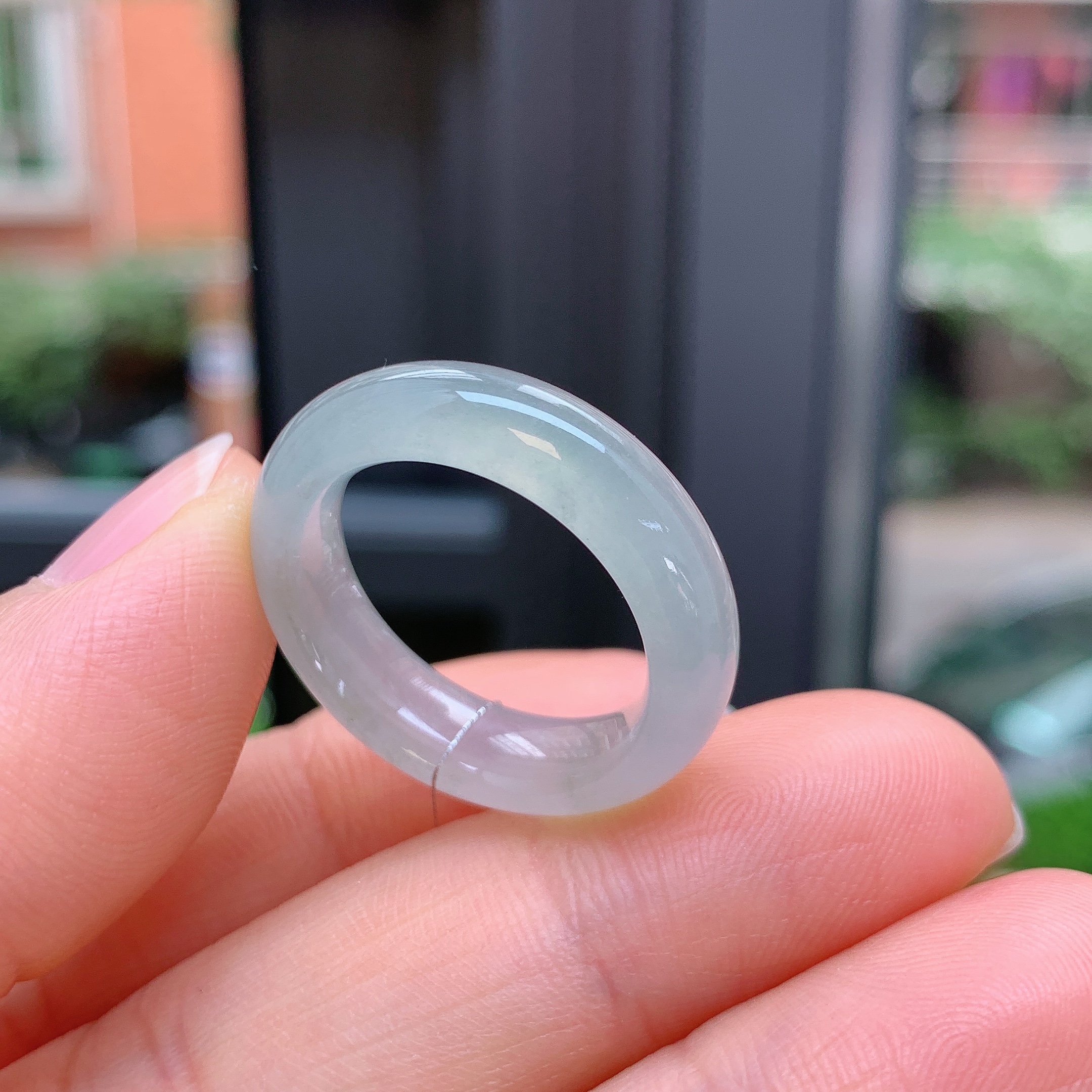 18圈口缅甸天然翡翠A货冰晴戒指A1134#