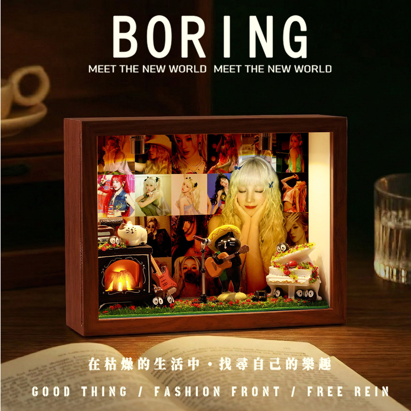 宋雨琦明星照片相片桌面摆台diy小屋木相框手工拼装创意生日礼物