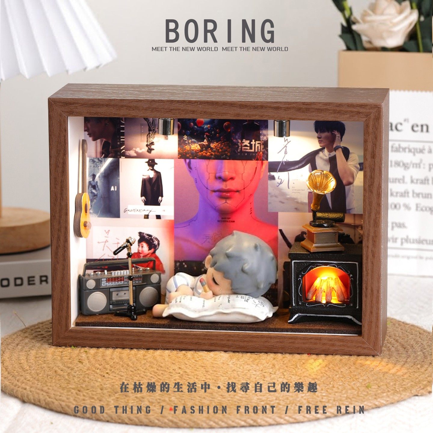 薛之谦周边音乐专辑造景相框泡泡玛特装饰小摆件桌面灯光摆台礼物,家居饰品,相框/画框,淘宝优惠券,粉丝福利购,淘宝优惠卷