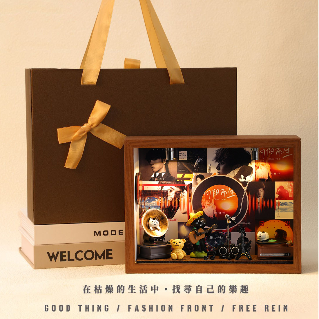 华晨宇明星周边中空相框创意diy氛围夜灯生日礼物定制图桌面摆件图片