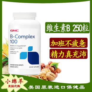 美国GNC健安喜Big100维生素VB群100mg熬夜疲劳big250粒 保税26.4
