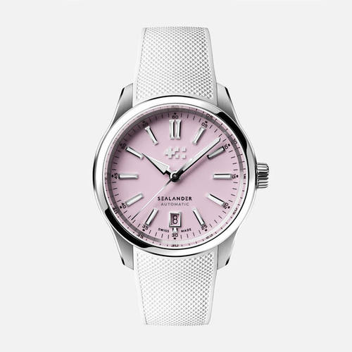 Christopher Ward C63长动力夜光防水瑞士自动机械粉红女士手表39