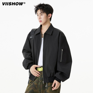 VIISHOWcleanfit翻领飞行夹克女男春季 bomber休闲百搭棒球服外套