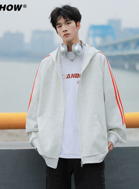 VIISHOW春新款开衫卫衣男美式潮牌青年夹克外套男青少年运动服