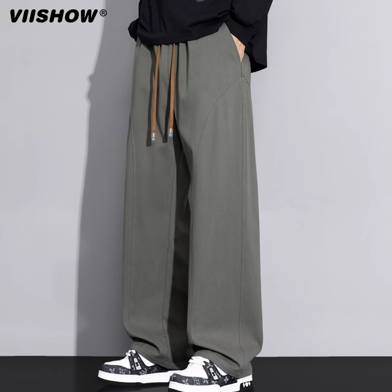 VIISHOW休闲裤2025男士春季新款宽松透气直筒美式高街百搭长裤子