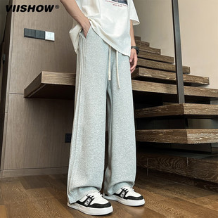 VIISHOW有货复古潮牌纯色直筒垂感运动卫裤 男女宽松百搭休闲长裤