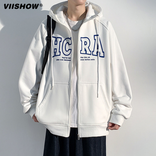 连帽卫衣嘻哈三色大LOGO拉链开衫 VIISHOW国潮秋冬季 宽松休闲上衣