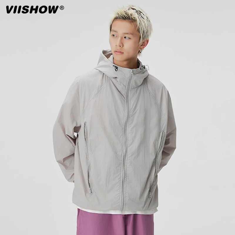 VIISHOW连帽防晒衣男防紫外线宽松户外透气外套薄2025夏季冲锋衣