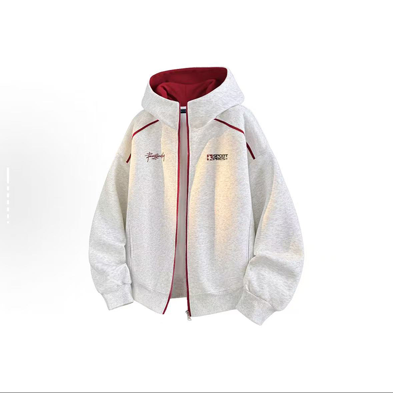 PRESSURE美式复古字母logo印花休闲宽松舒适落肩开衫卫衣男女同款