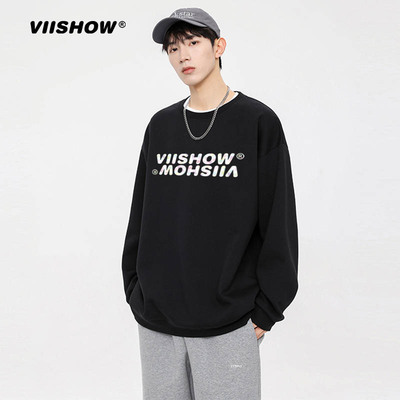 VIISHOW男士圆领情侣卫衣