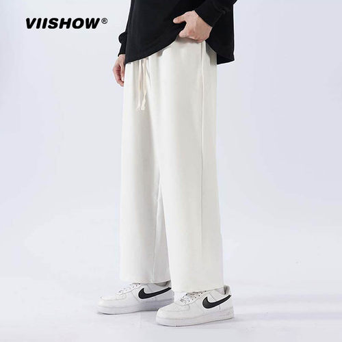 VIISHOW夏季宽松直筒休闲长裤