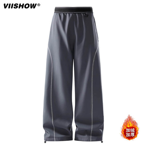 VIISHOW哈苏冬季男女冲锋裤休闲户外防风防水加绒运动直筒宽松裤