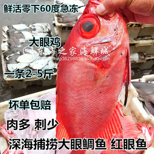 包邮深海大眼鸡鲜活冷冻大目鲷新鲜红眼鱼红目鲢海鲜水产品1斤5重