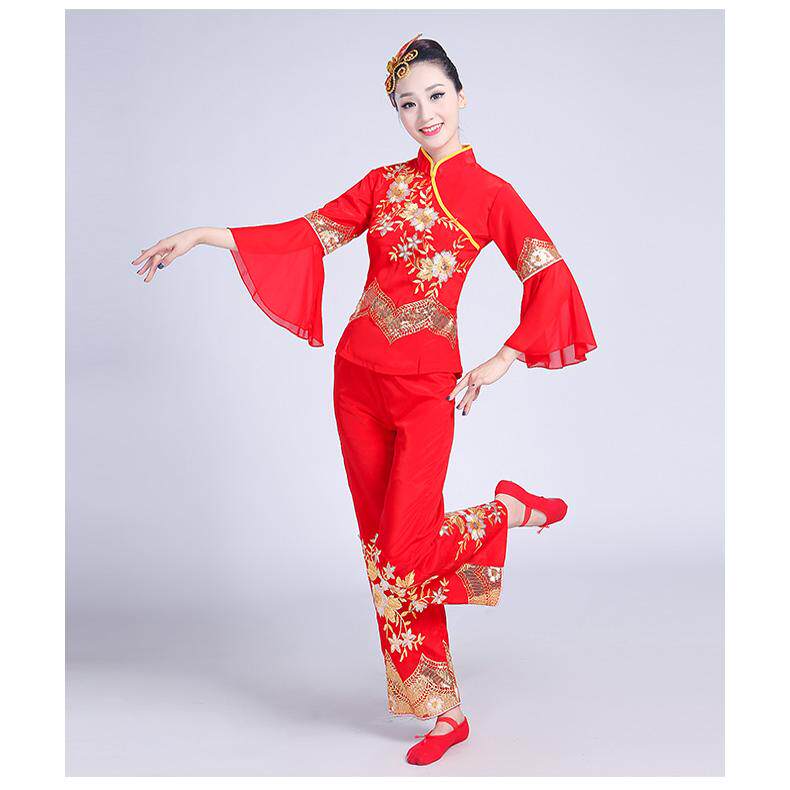 新款秧歌服演出服腰鼓服中老年广场舞蹈服装扇舞雨伞舞蹈表演服装,运动/瑜伽/健身/球迷用品,广场舞套装,淘宝优惠券,粉丝福利购,淘宝优惠卷