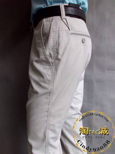 鳄鱼恤薄款男士直筒商务休闲裤