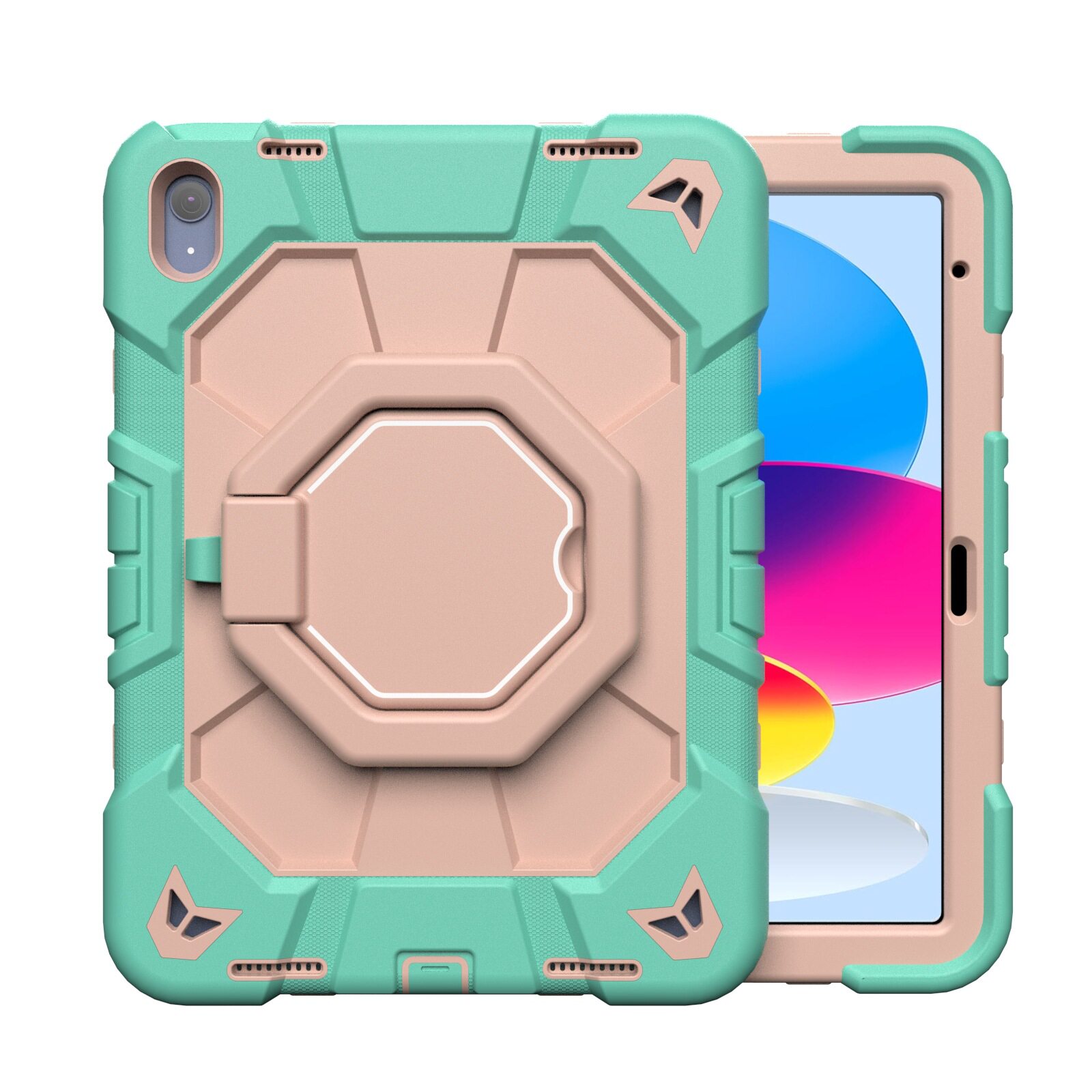 ipad 10代 2022 A16三防保护套 硅胶防摔手提360旋转支架保护壳 for ipad10 10.9" 2022 Case Tablet Cover