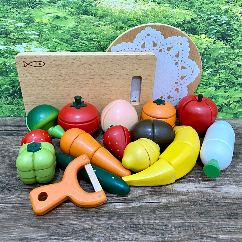 磁性水果蔬菜仿真切切看玩具