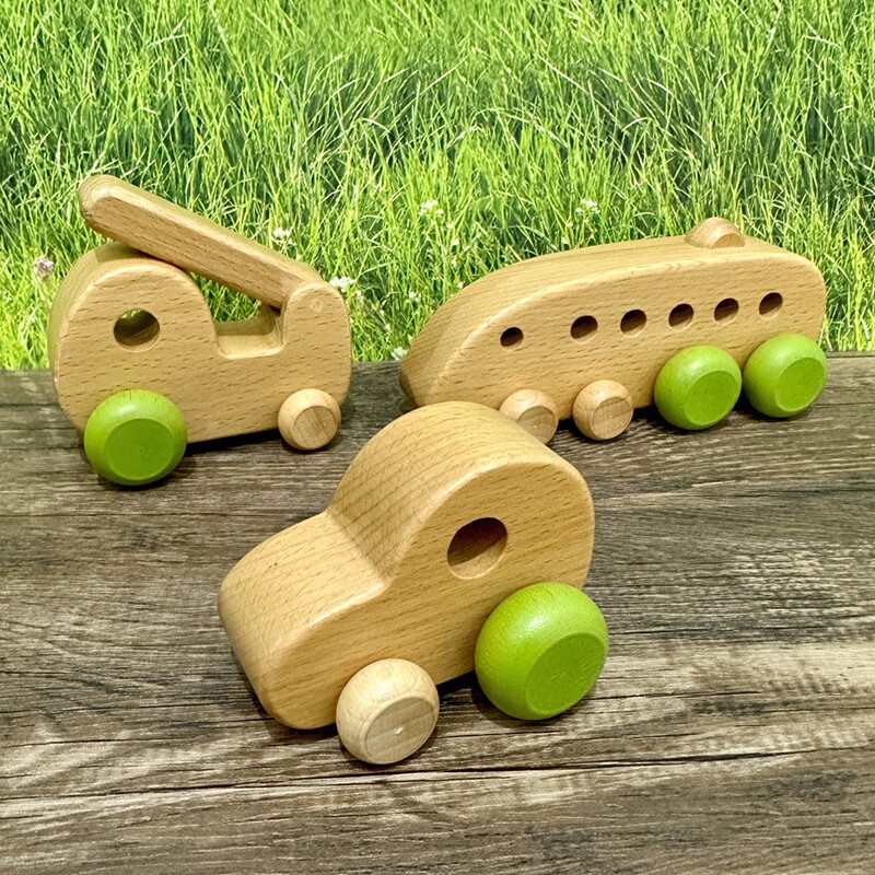 童趣萌萌家 人气日本原版出口高端榉木仿真木制玩具汽车模型多款