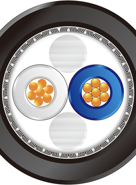 SF/UTP-2x2x0.5mm2/7TC-65%TC-PVC-黑色 RS485双绞屏蔽总线电缆