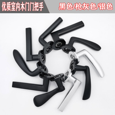 分体门锁把手黑色手柄