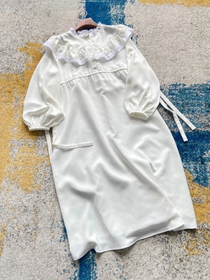 法式娃娃款其他纯色荷叶边