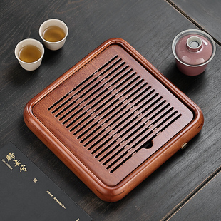 花梨木实木茶盘2025新款家用红木高级干泡储水式茶台排水收纳双层