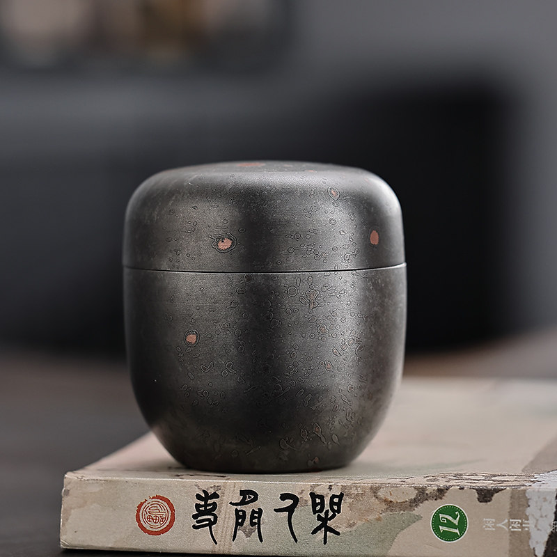 便携锡罐纯手工锡茶叶罐密封小号随身旅行高端茶叶包装礼盒枣形