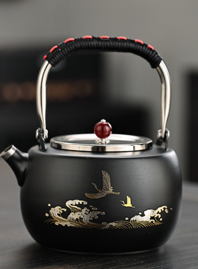 功夫茶具304不锈钢平底壶电磁炉专用烧水壶家用电陶炉煮茶壶套装