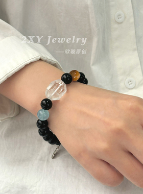 【暮海星羽】黑曜石原创小众手串