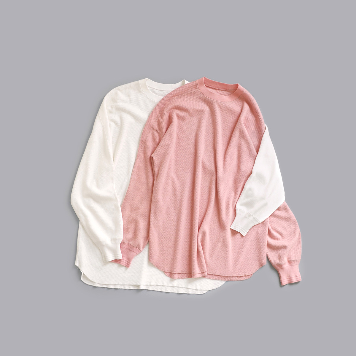 新品现货 caicaicai 粉色白色柔软unisex中性长袖t恤男女同款