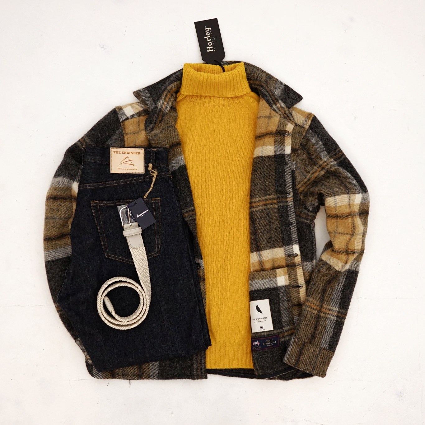 现货 peregrine英国225年重磅保暖羊毛格纹衬衫mwj242/244 男女款