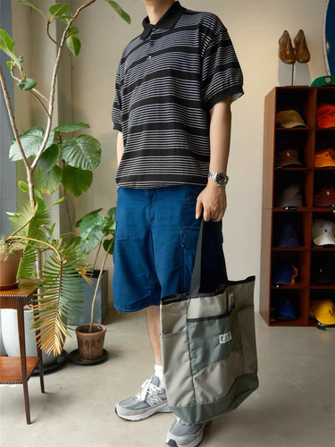 【夏日折扣】BROOKLYN GARMENTS 精梳棉 条纹宽松短袖POLO衫
