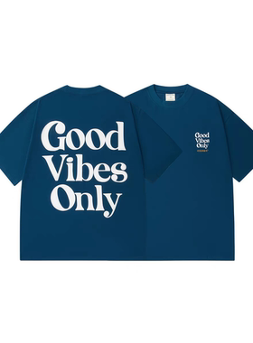 GoodVibesOnly好氛围优先「Basic」夏日印花宽松 260g 短袖T恤