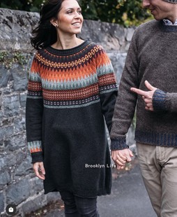 苏格兰产100%羊毛费尔岛连衣裙毛衣女款 ERIBE D4186 正品 现货