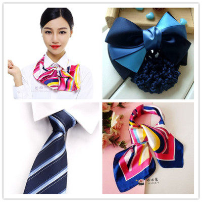 银行空姐服务员头花配套小方巾