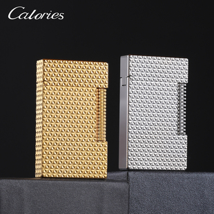 卡路 朗声打火机充气铜轻奢麦穗纹侧滑火机响铜清脆声音经典送礼