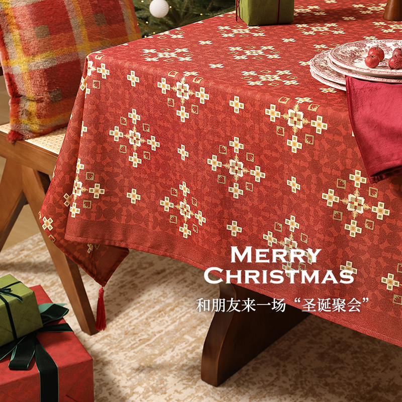氛围感满满的圣诞桌布