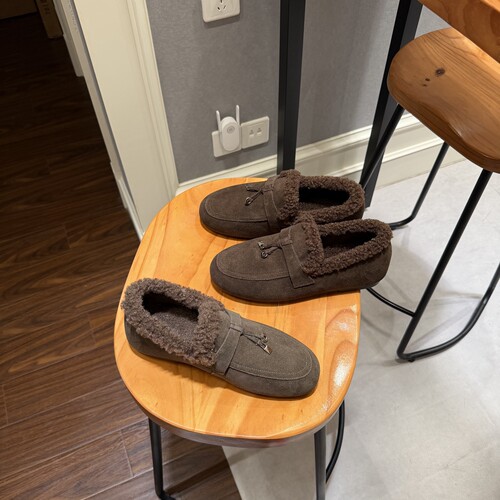 秋冬女加绒反绒皮毛毛乐福鞋百搭