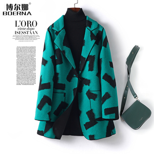 气质呢子春秋新款 领一粒扣修身 毛呢外套 西装 高端羊毛大衣女常规款