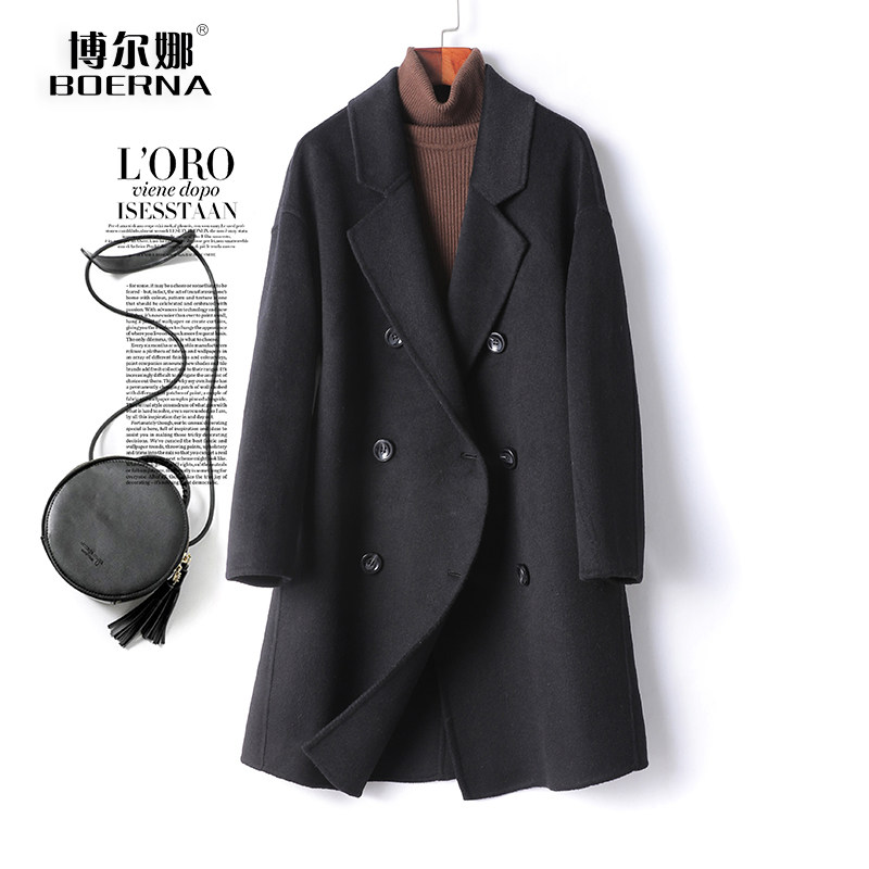 全羊毛呢外套中长韩版双面绒大衣