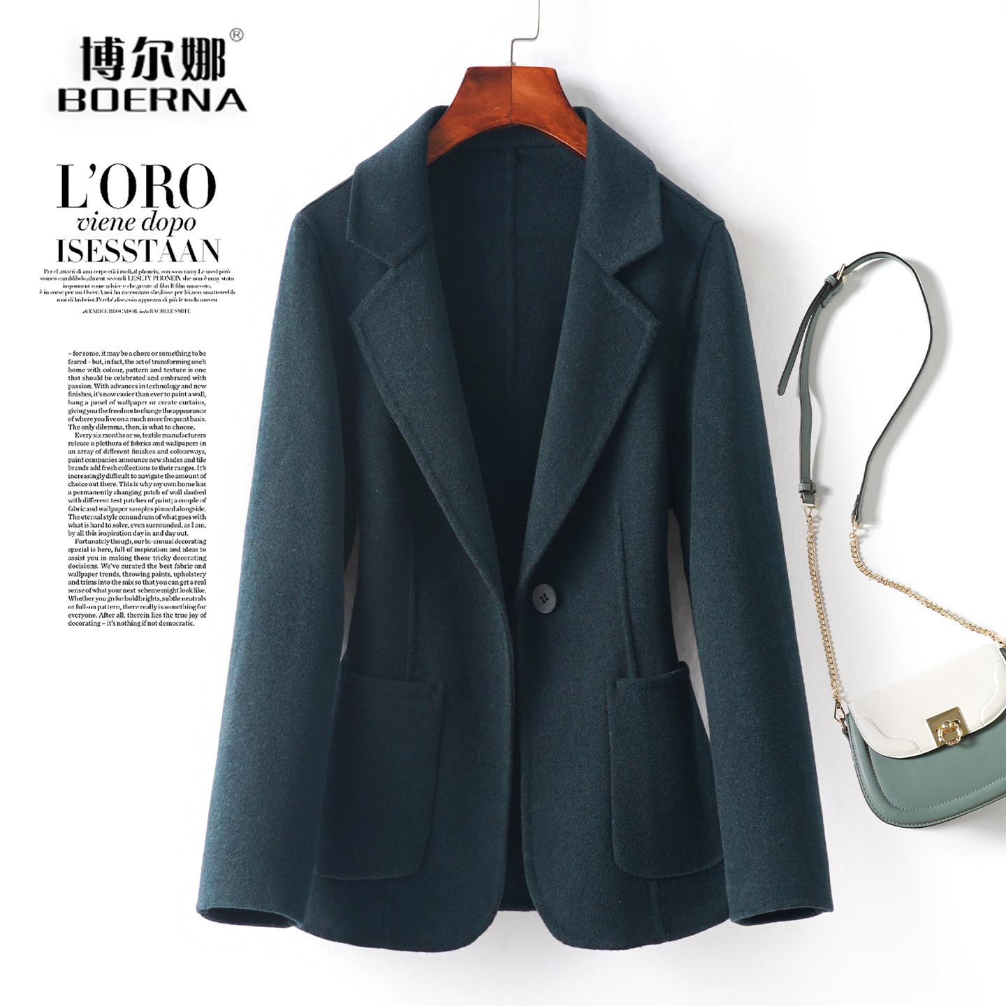 羊毛呢西装大衣女士短款气质加大码小个子2026新款羊毛呢西服外套