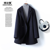 羊毛呢外套女常规款 高端双面绒大衣 气质双面呢秋冬新款 西装 领修身