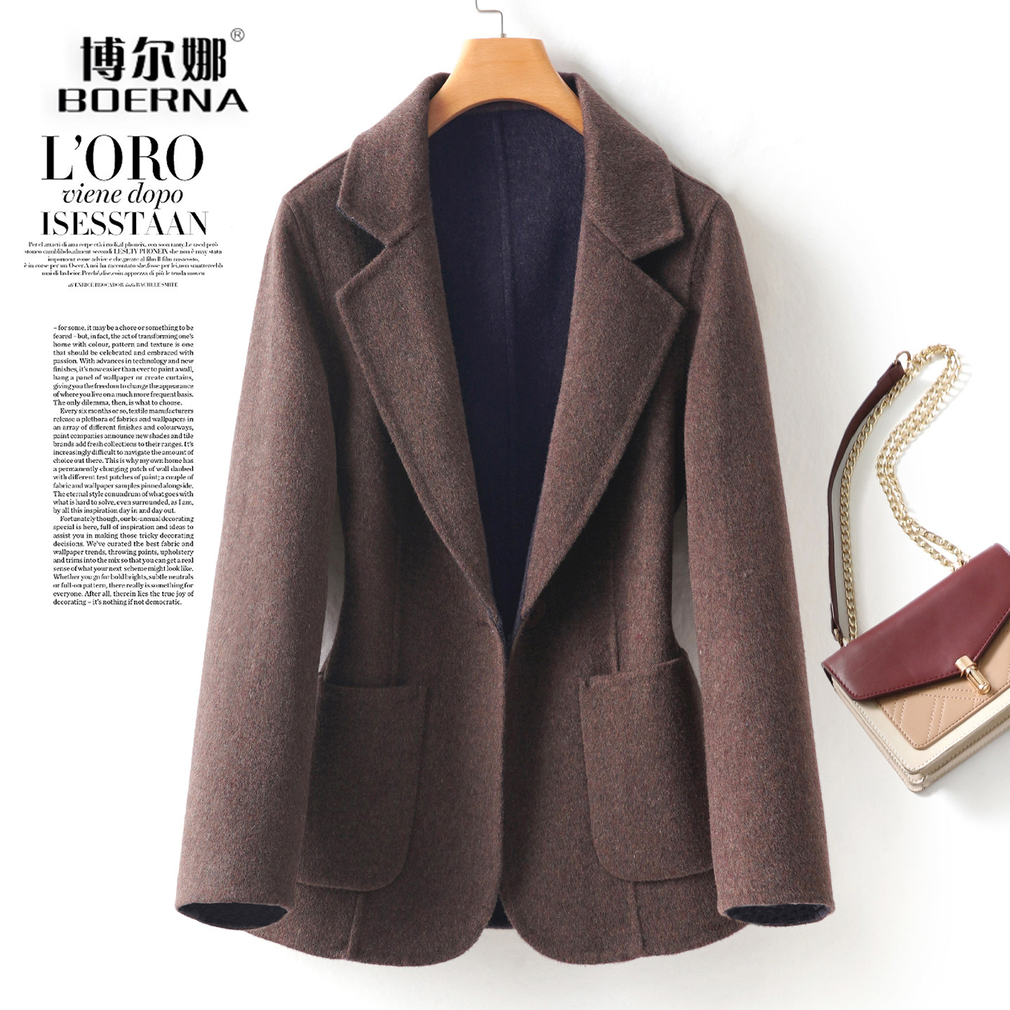 西装外套女式短款一粒扣修身气质双面绒2026年秋冬新款羊毛呢西服