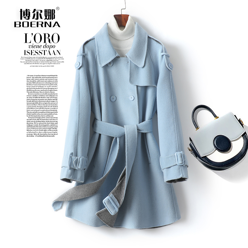 羊绒大衣女中长英伦时尚毛呢外套