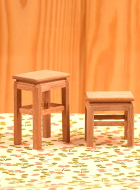 1:12娃娃屋DOLLHOUSE迷你家具模型diy过家家玩具椅子板凳手工摆件