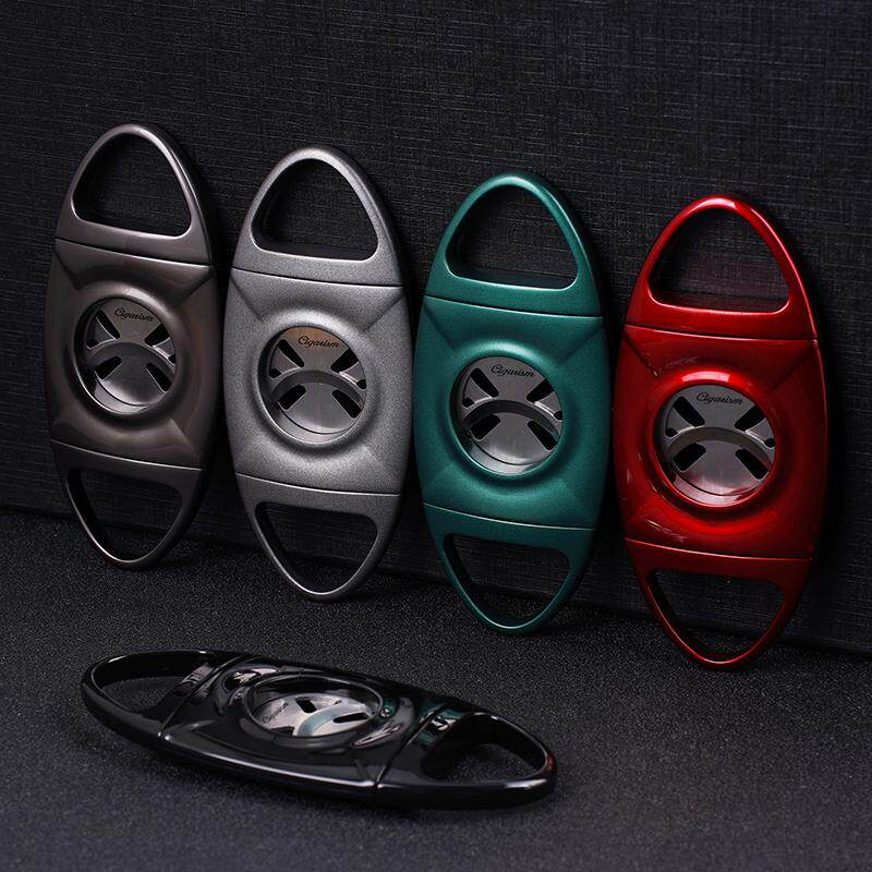 【清仓处理】高端大口径镂空刀片便携不绣钢古巴雪茄剪刀礼盒包装